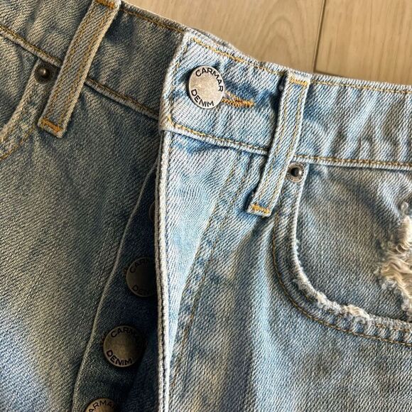 Carmar Denim Los Angeles Helen Shorts Size 24 Distressed - Picture 7 of 10